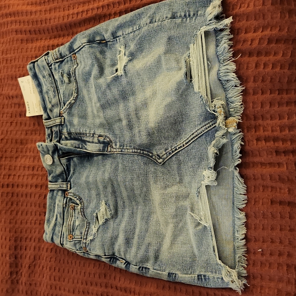 AE high rise jean skirt 2